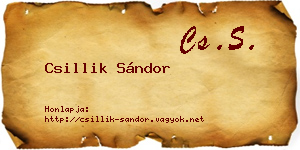 Csillik Sándor névjegykártya